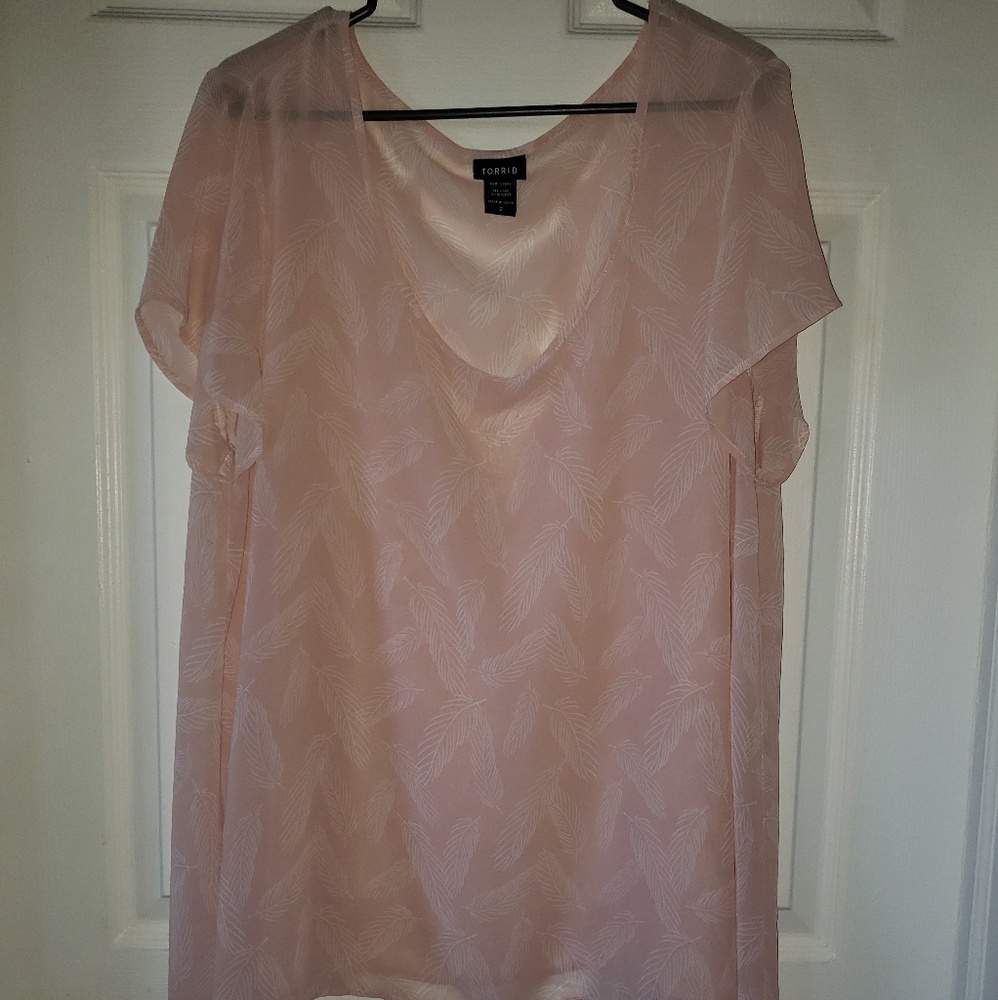Pink sheer Torrid top
